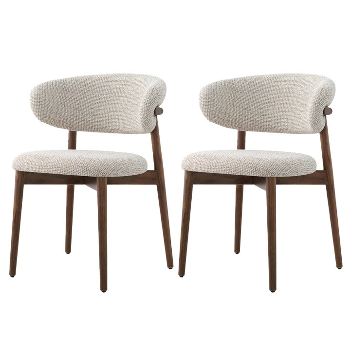 Indoor Patio Dining Chair Upholstered Armless Open Back Chair