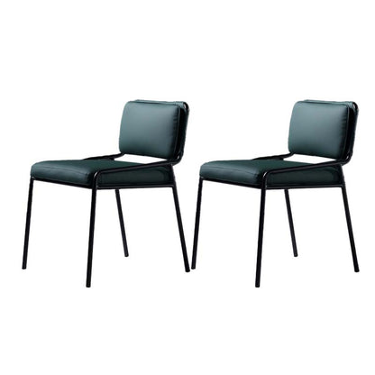 Upholstered Dining Chairs Armless Faux Leather Kitchen Dining Side Chair