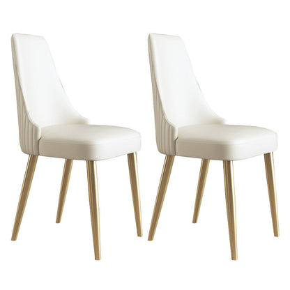 Upholstered Armless Dining Chairs Glam Metal Kitchen Dining Side Chair