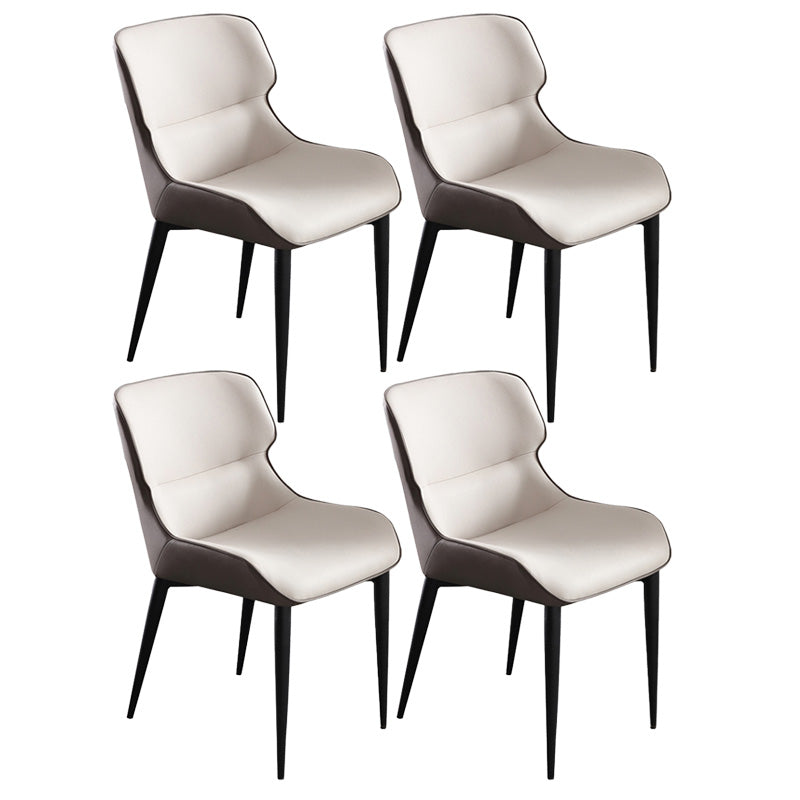 Upholstered Armless Dining Chair Modern Indoor-Outdoor Chair Cream Gray 4 Piece Set Clearhalo 'Dining Chairs' 'Dining Tables & Seating' 'dining_chair' 'furn' 'furn_dining_chair' 'Furniture' 'Kitchen & Dining Furniture' 6634422
