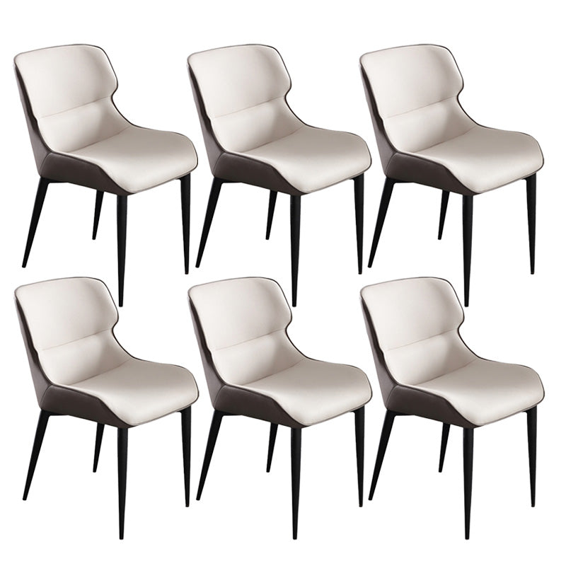 Upholstered Armless Dining Chair Modern Indoor-Outdoor Chair Cream Gray 6 Piece Set Clearhalo 'Dining Chairs' 'Dining Tables & Seating' 'dining_chair' 'furn' 'furn_dining_chair' 'Furniture' 'Kitchen & Dining Furniture' 6634424