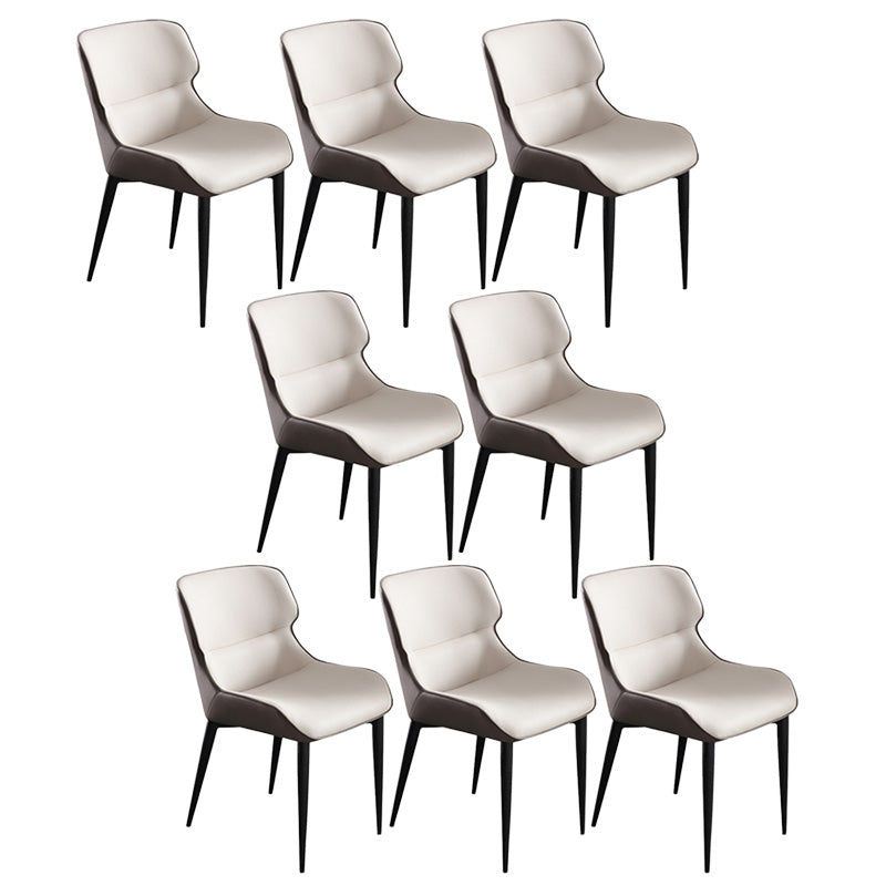 Upholstered Armless Dining Chair Modern Indoor-Outdoor Chair Cream Gray 8 Piece Set Clearhalo 'Dining Chairs' 'Dining Tables & Seating' 'dining_chair' 'furn' 'furn_dining_chair' 'Furniture' 'Kitchen & Dining Furniture' 6634426
