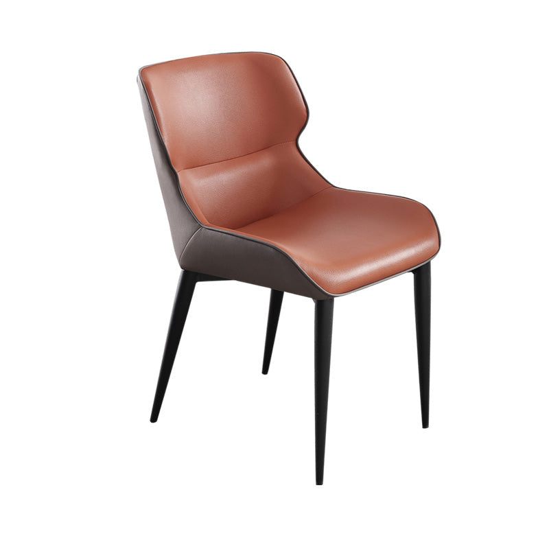 Upholstered Armless Dining Chair Modern Indoor-Outdoor Chair Orange 1 Piece Clearhalo 'Dining Chairs' 'Dining Tables & Seating' 'dining_chair' 'furn' 'furn_dining_chair' 'Furniture' 'Kitchen & Dining Furniture' 6634435