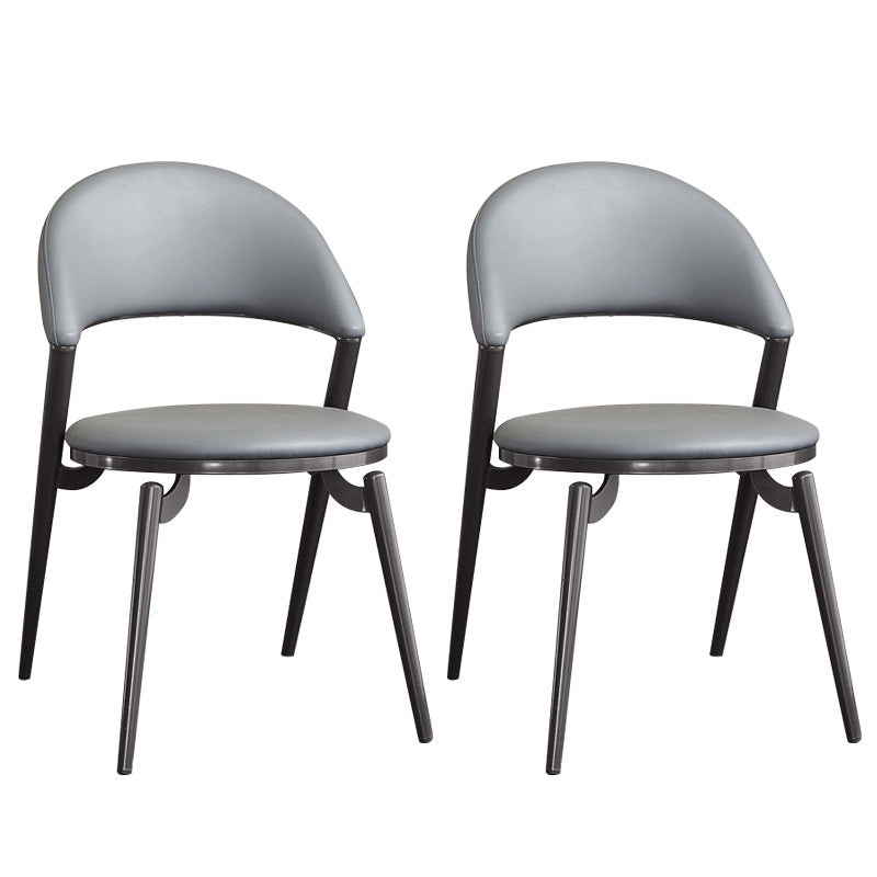 Contemporary Dining Chair Kitchen Open Back Dining Side Chair Grey 2 Piece Set Clearhalo 'Dining Chairs' 'Dining Tables & Seating' 'dining_chair' 'furn' 'furn_dining_chair' 'Furniture' 'Kitchen & Dining Furniture' 6634482