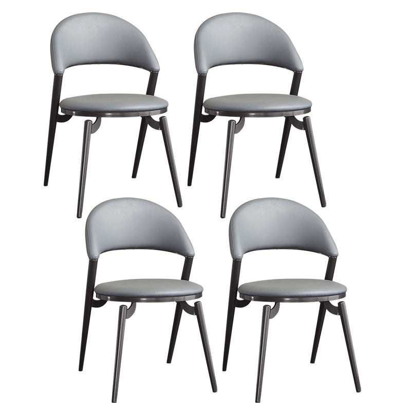 Contemporary Dining Chair Kitchen Open Back Dining Side Chair Grey 4 Piece Set Clearhalo 'Dining Chairs' 'Dining Tables & Seating' 'dining_chair' 'furn' 'furn_dining_chair' 'Furniture' 'Kitchen & Dining Furniture' 6634483