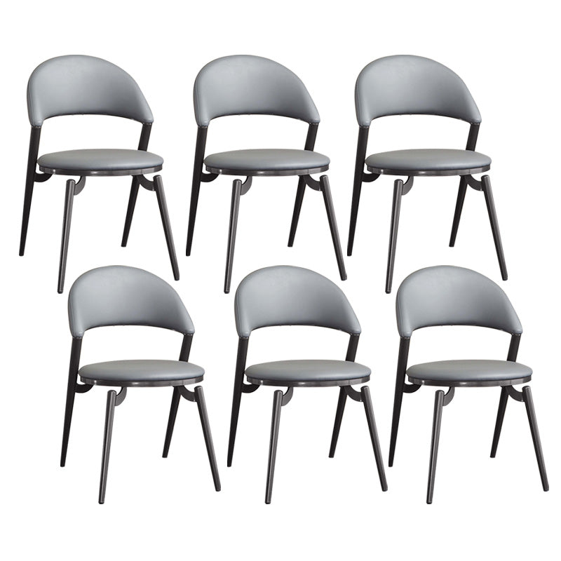 Contemporary Dining Chair Kitchen Open Back Dining Side Chair Grey 6 Piece Set Clearhalo 'Dining Chairs' 'Dining Tables & Seating' 'dining_chair' 'furn' 'furn_dining_chair' 'Furniture' 'Kitchen & Dining Furniture' 6634485