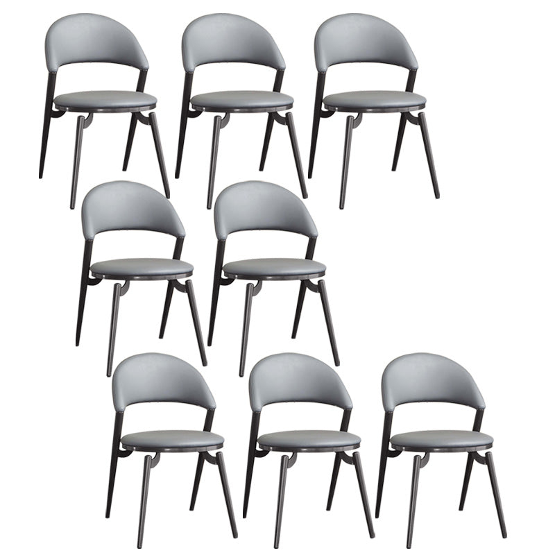 Contemporary Dining Chair Kitchen Open Back Dining Side Chair Grey 8 Piece Set Clearhalo 'Dining Chairs' 'Dining Tables & Seating' 'dining_chair' 'furn' 'furn_dining_chair' 'Furniture' 'Kitchen & Dining Furniture' 6634488