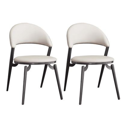 Contemporary Dining Chair Kitchen Open Back Dining Side Chair White 2 Piece Set Clearhalo 'Dining Chairs' 'Dining Tables & Seating' 'dining_chair' 'furn' 'furn_dining_chair' 'Furniture' 'Kitchen & Dining Furniture' 6634489