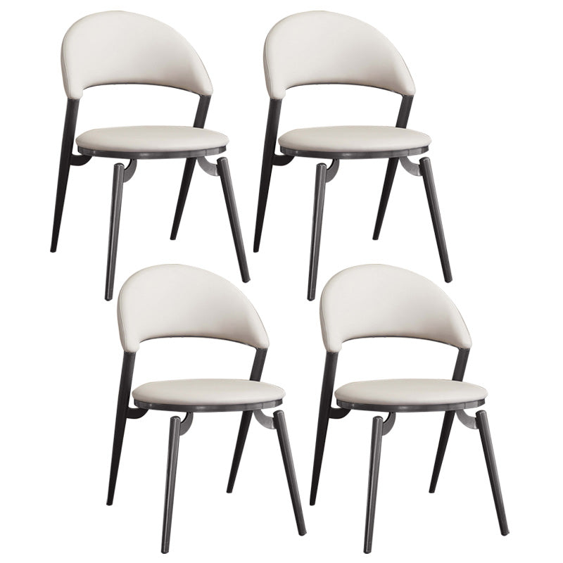 Contemporary Dining Chair Kitchen Open Back Dining Side Chair White 4 Piece Set Clearhalo 'Dining Chairs' 'Dining Tables & Seating' 'dining_chair' 'furn' 'furn_dining_chair' 'Furniture' 'Kitchen & Dining Furniture' 6634491