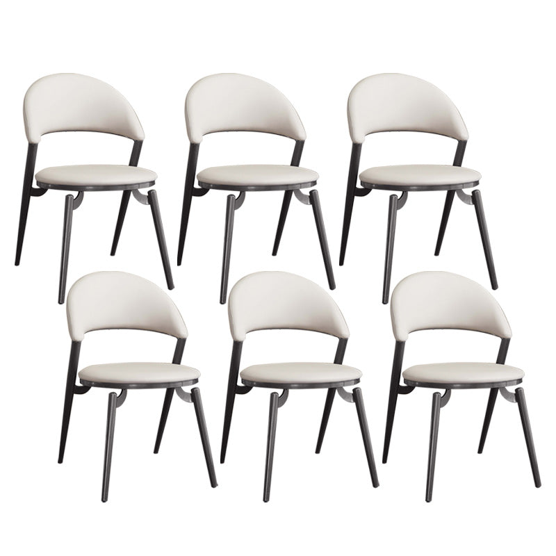 Contemporary Dining Chair Kitchen Open Back Dining Side Chair White 6 Piece Set Clearhalo 'Dining Chairs' 'Dining Tables & Seating' 'dining_chair' 'furn' 'furn_dining_chair' 'Furniture' 'Kitchen & Dining Furniture' 6634494