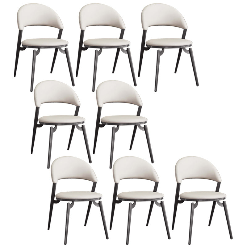 Contemporary Dining Chair Kitchen Open Back Dining Side Chair White 8 Piece Set Clearhalo 'Dining Chairs' 'Dining Tables & Seating' 'dining_chair' 'furn' 'furn_dining_chair' 'Furniture' 'Kitchen & Dining Furniture' 6634496