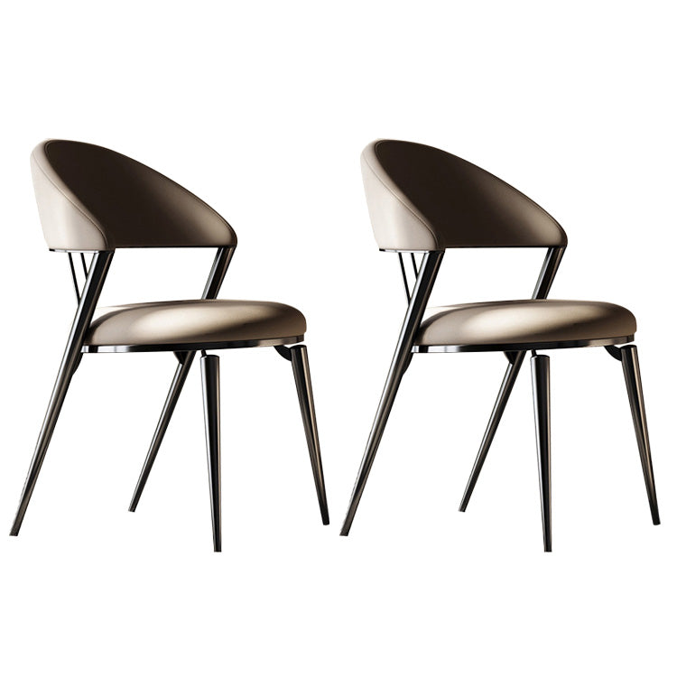 Contemporary Dining Chair Kitchen Open Back Dining Side Chair Coffee 2 Piece Set Clearhalo 'Dining Chairs' 'Dining Tables & Seating' 'dining_chair' 'furn' 'furn_dining_chair' 'Furniture' 'Kitchen & Dining Furniture' 6634497