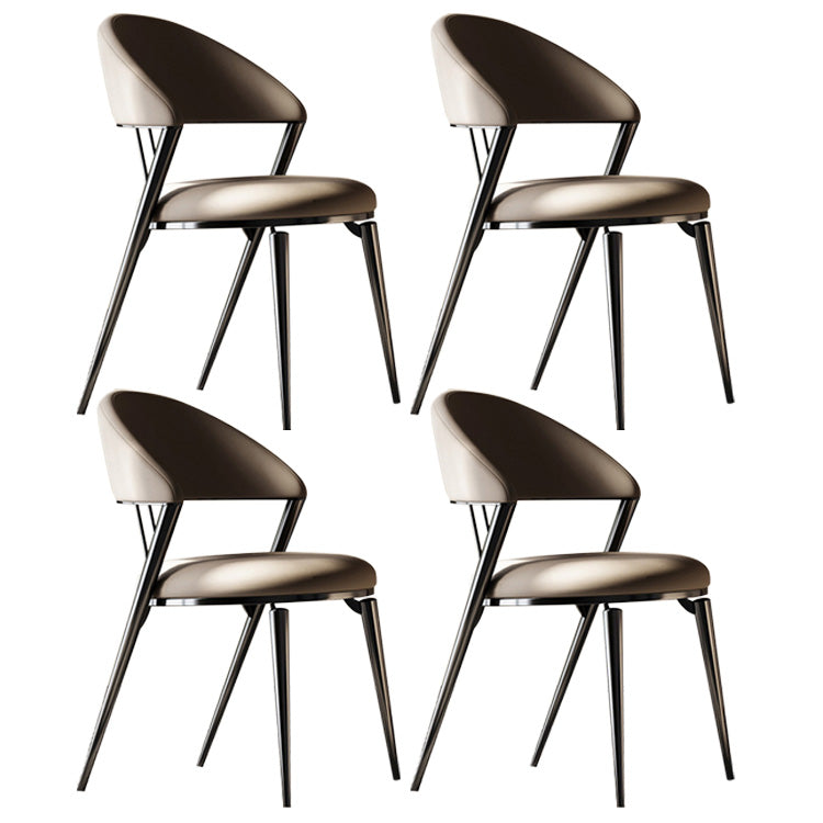 Contemporary Dining Chair Kitchen Open Back Dining Side Chair Coffee 4 Piece Set Clearhalo 'Dining Chairs' 'Dining Tables & Seating' 'dining_chair' 'furn' 'furn_dining_chair' 'Furniture' 'Kitchen & Dining Furniture' 6634499