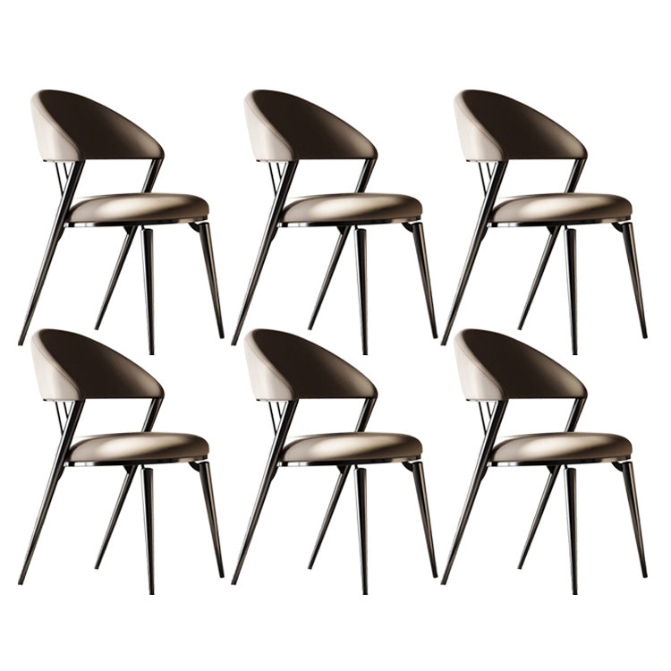 Contemporary Dining Chair Kitchen Open Back Dining Side Chair Coffee 6 Piece Set Clearhalo 'Dining Chairs' 'Dining Tables & Seating' 'dining_chair' 'furn' 'furn_dining_chair' 'Furniture' 'Kitchen & Dining Furniture' 6634501