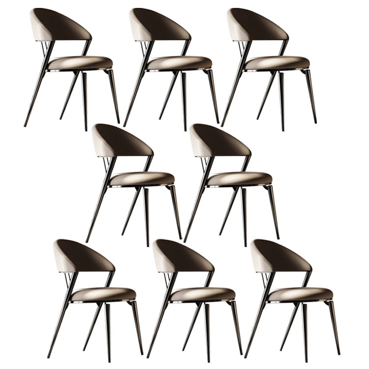 Contemporary Dining Chair Kitchen Open Back Dining Side Chair Coffee 8 Piece Set Clearhalo 'Dining Chairs' 'Dining Tables & Seating' 'dining_chair' 'furn' 'furn_dining_chair' 'Furniture' 'Kitchen & Dining Furniture' 6634503