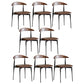 Industrial Metal Kitchen Dining Side Chair Faux Leather Side Chair