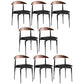 Industrial Metal Kitchen Dining Side Chair Faux Leather Side Chair