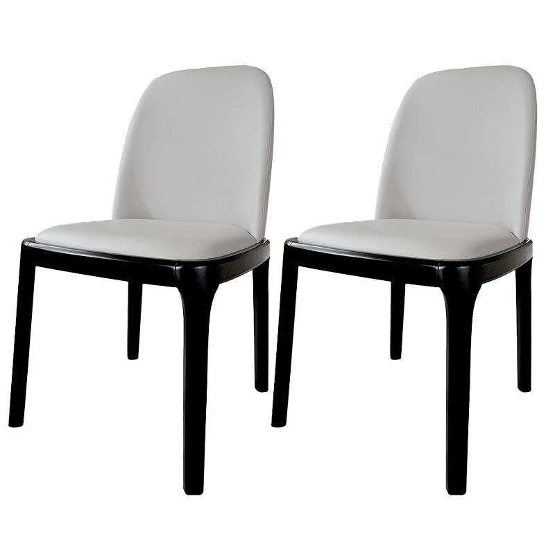 工業用アームレスダイニングチェアソリッドウッドの脚布張りのサイドチェア