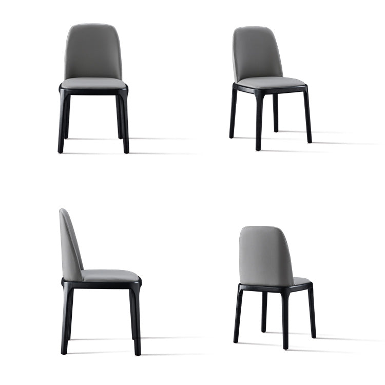 工業用アームレスダイニングチェアソリッドウッドの脚布張りのサイドチェア