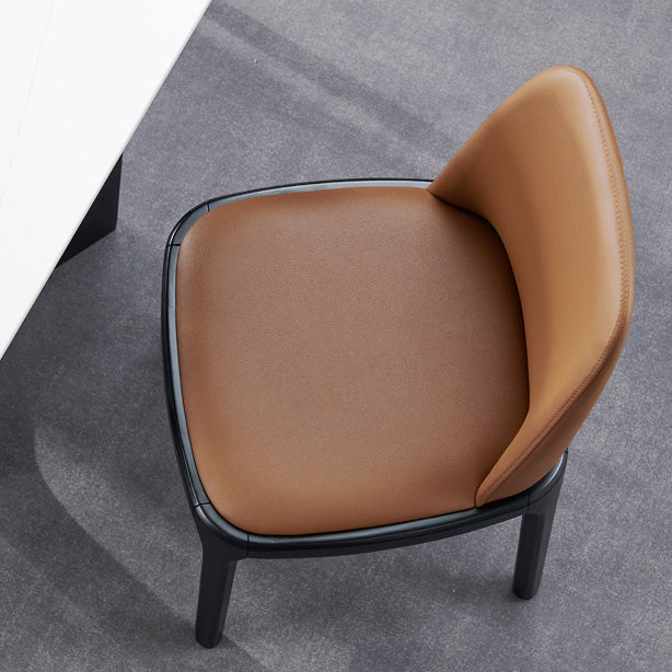 工業用アームレスダイニングチェアソリッドウッドの脚布張りのサイドチェア