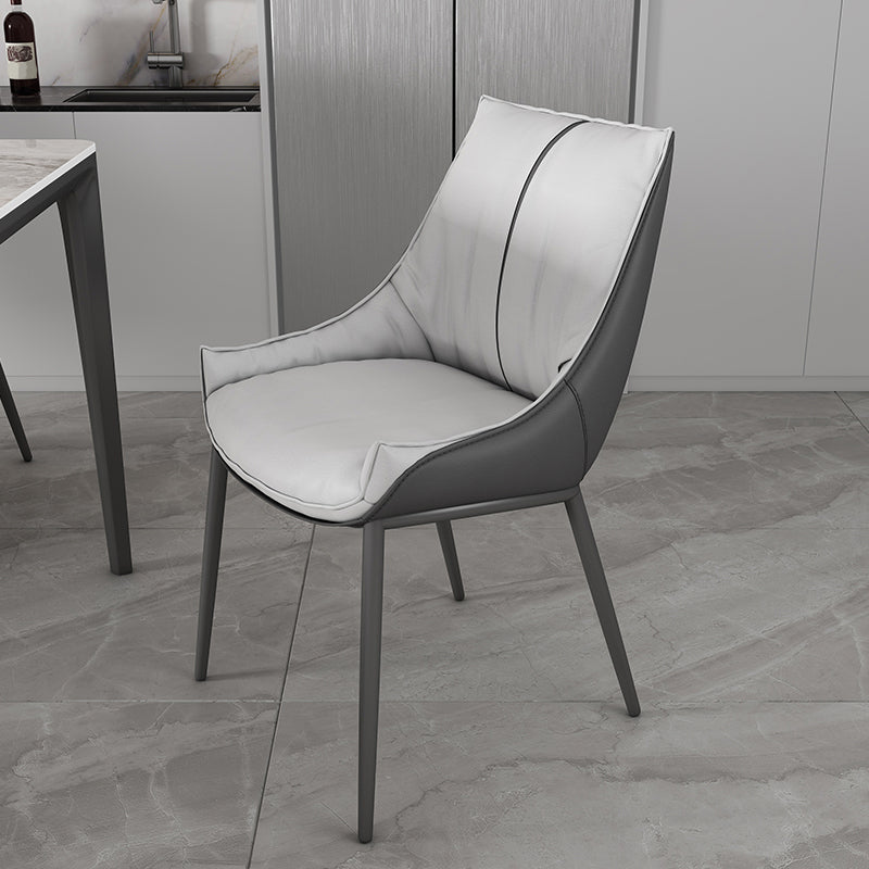 Parsons Faux Leather Side Chair Upholstered Armless Dining Chairs