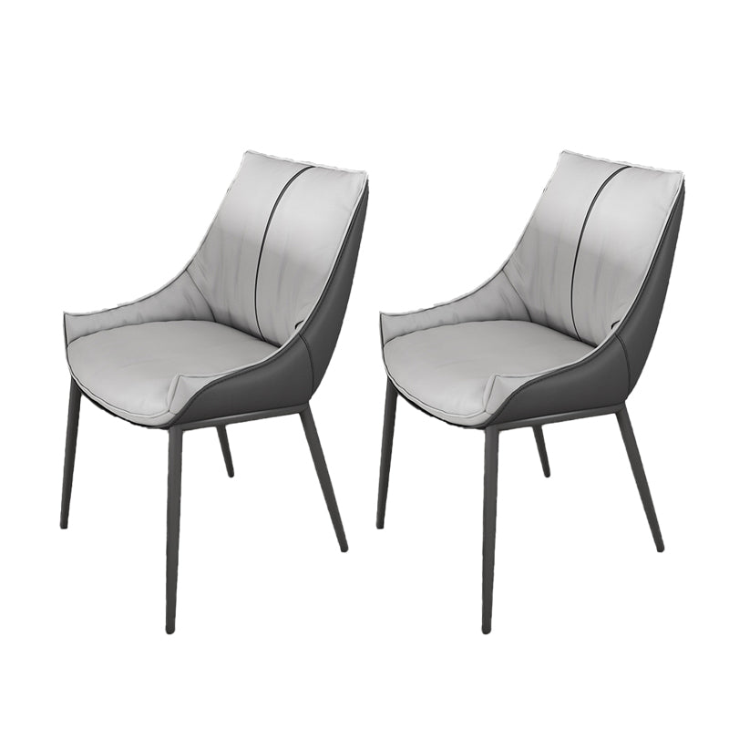 Parsons Faux Leather Side Chair Upholstered Armless Dining Chairs