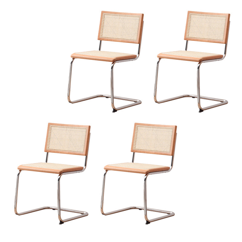 Contemporary Kitchen Dining Side Chair Metal Open Back Dining Side Chair