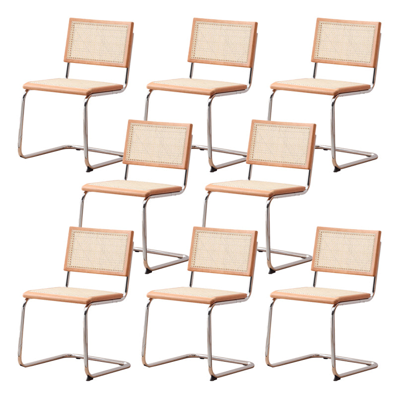 Contemporary Kitchen Dining Side Chair Metal Open Back Dining Side Chair