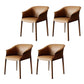 Contemporary Kitchen Dining Chair Metal Legs Upholstered Arm Chair Brown 4 Piece Set Clearhalo 'Dining Chairs' 'Dining Tables & Seating' 'dining_chair' 'furn' 'furn_dining_chair' 'Furniture' 'Kitchen & Dining Furniture' 6634723
