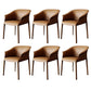 Contemporary Kitchen Dining Chair Metal Legs Upholstered Arm Chair Brown 6 Piece Set Clearhalo 'Dining Chairs' 'Dining Tables & Seating' 'dining_chair' 'furn' 'furn_dining_chair' 'Furniture' 'Kitchen & Dining Furniture' 6634725