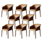 Contemporary Kitchen Dining Chair Metal Legs Upholstered Arm Chair Brown 8 Piece Set Clearhalo 'Dining Chairs' 'Dining Tables & Seating' 'dining_chair' 'furn' 'furn_dining_chair' 'Furniture' 'Kitchen & Dining Furniture' 6634726