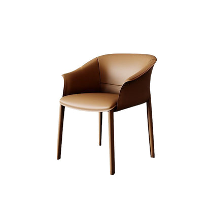 Contemporary Kitchen Dining Chair Metal Legs Upholstered Arm Chair Brown 1 Piece Clearhalo 'Dining Chairs' 'Dining Tables & Seating' 'dining_chair' 'furn' 'furn_dining_chair' 'Furniture' 'Kitchen & Dining Furniture' 6634728