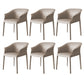 Contemporary Kitchen Dining Chair Metal Legs Upholstered Arm Chair Cream Gray 6 Piece Set Clearhalo 'Dining Chairs' 'Dining Tables & Seating' 'dining_chair' 'furn' 'furn_dining_chair' 'Furniture' 'Kitchen & Dining Furniture' 6634734