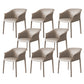 Contemporary Kitchen Dining Chair Metal Legs Upholstered Arm Chair Cream Gray 8 Piece Set Clearhalo 'Dining Chairs' 'Dining Tables & Seating' 'dining_chair' 'furn' 'furn_dining_chair' 'Furniture' 'Kitchen & Dining Furniture' 6634736