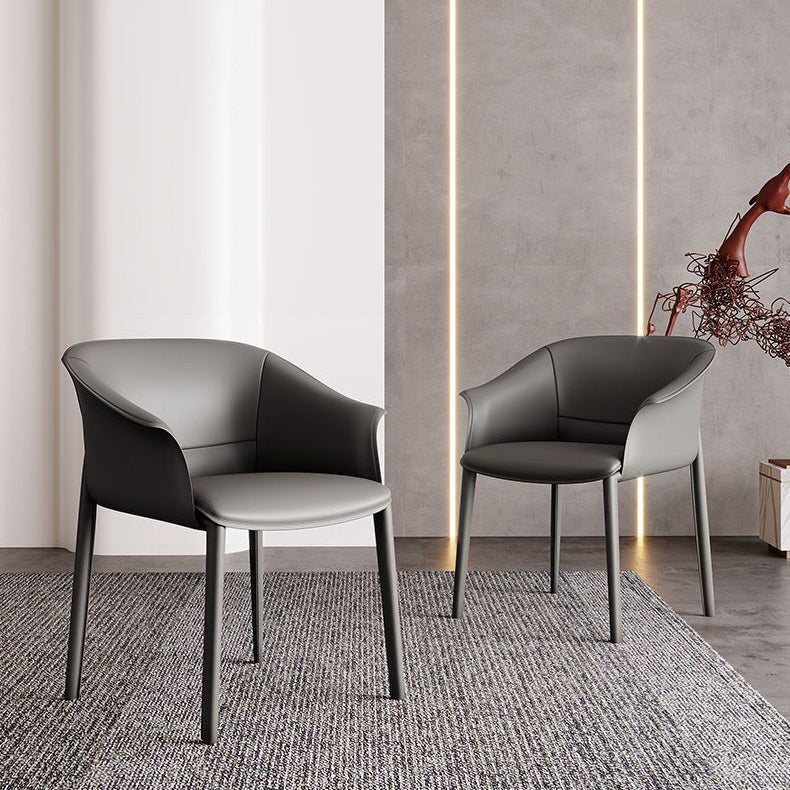 Contemporary Kitchen Dining Chair Metal Legs Upholstered Arm Chair Clearhalo 'Dining Chairs' 'Dining Tables & Seating' 'dining_chair' 'furn' 'furn_dining_chair' 'Furniture' 'Kitchen & Dining Furniture' 6634737