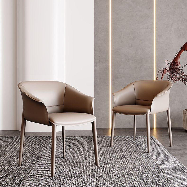 Contemporary Kitchen Dining Chair Metal Legs Upholstered Arm Chair Clearhalo 'Dining Chairs' 'Dining Tables & Seating' 'dining_chair' 'furn' 'furn_dining_chair' 'Furniture' 'Kitchen & Dining Furniture' 6634741