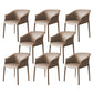 Contemporary Kitchen Dining Chair Metal Legs Upholstered Arm Chair Light Gray 8 Piece Set Clearhalo 'Dining Chairs' 'Dining Tables & Seating' 'dining_chair' 'furn' 'furn_dining_chair' 'Furniture' 'Kitchen & Dining Furniture' 6634744
