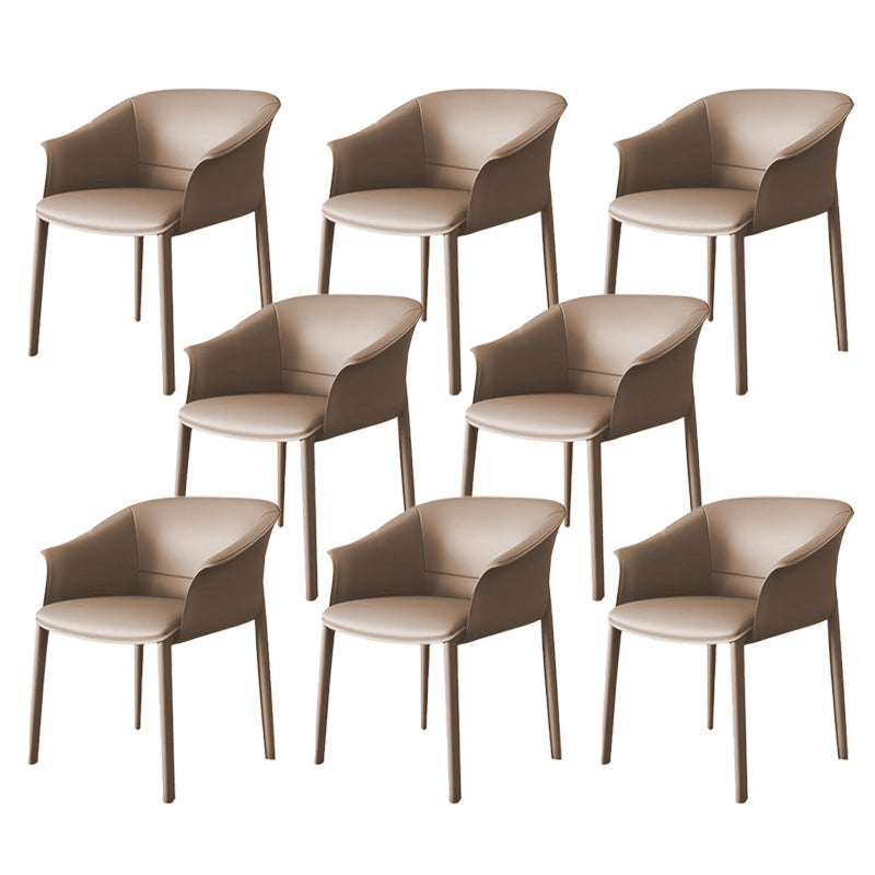 Contemporary Kitchen Dining Chair Metal Legs Upholstered Arm Chair Light Gray 8 Piece Set Clearhalo 'Dining Chairs' 'Dining Tables & Seating' 'dining_chair' 'furn' 'furn_dining_chair' 'Furniture' 'Kitchen & Dining Furniture' 6634744