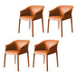 Contemporary Kitchen Dining Chair Metal Legs Upholstered Arm Chair Orange 4 Piece Set Clearhalo 'Dining Chairs' 'Dining Tables & Seating' 'dining_chair' 'furn' 'furn_dining_chair' 'Furniture' 'Kitchen & Dining Furniture' 6634746