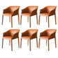 Contemporary Kitchen Dining Chair Metal Legs Upholstered Arm Chair Orange 6 Piece Set Clearhalo 'Dining Chairs' 'Dining Tables & Seating' 'dining_chair' 'furn' 'furn_dining_chair' 'Furniture' 'Kitchen & Dining Furniture' 6634747