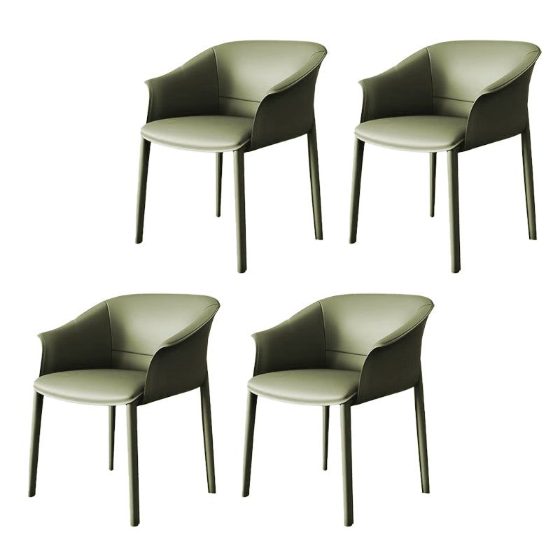 Contemporary Kitchen Dining Chair Metal Legs Upholstered Arm Chair Green 4 Piece Set Clearhalo 'Dining Chairs' 'Dining Tables & Seating' 'dining_chair' 'furn' 'furn_dining_chair' 'Furniture' 'Kitchen & Dining Furniture' 6634751