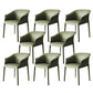 Contemporary Kitchen Dining Chair Metal Legs Upholstered Arm Chair Green 8 Piece Set Clearhalo 'Dining Chairs' 'Dining Tables & Seating' 'dining_chair' 'furn' 'furn_dining_chair' 'Furniture' 'Kitchen & Dining Furniture' 6634753