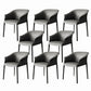 Contemporary Kitchen Dining Chair Metal Legs Upholstered Arm Chair Dark Gray 8 Piece Set Clearhalo 'Dining Chairs' 'Dining Tables & Seating' 'dining_chair' 'furn' 'furn_dining_chair' 'Furniture' 'Kitchen & Dining Furniture' 6634758