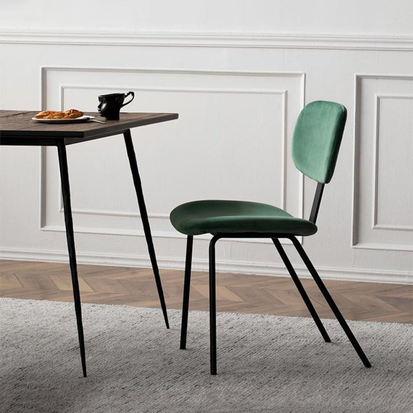 Sedie da pranzo in velluto senza braccio della sedia da cucina contemporanea