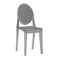 Indoor Plastic Dining Armless Chair King Louis Back Side Chair