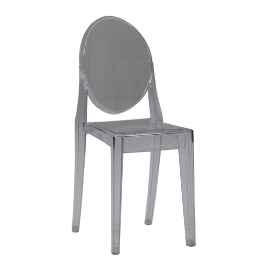 Indoor Plastic Dining Armless Chair King Louis Back Side Chair