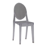 Indoor Plastic Dining Armless Chair King Louis Back Side Chair
