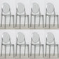 Indoor Plastic Dining Armless Chair King Louis Back Side Chair