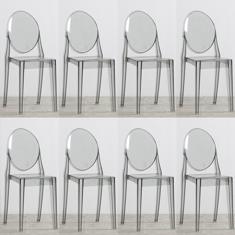 Indoor Plastic Dining Armless Chair King Louis Back Side Chair