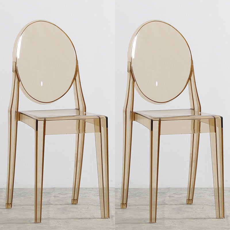 Indoor Plastic Dining Armless Chair King Louis Back Side Chair